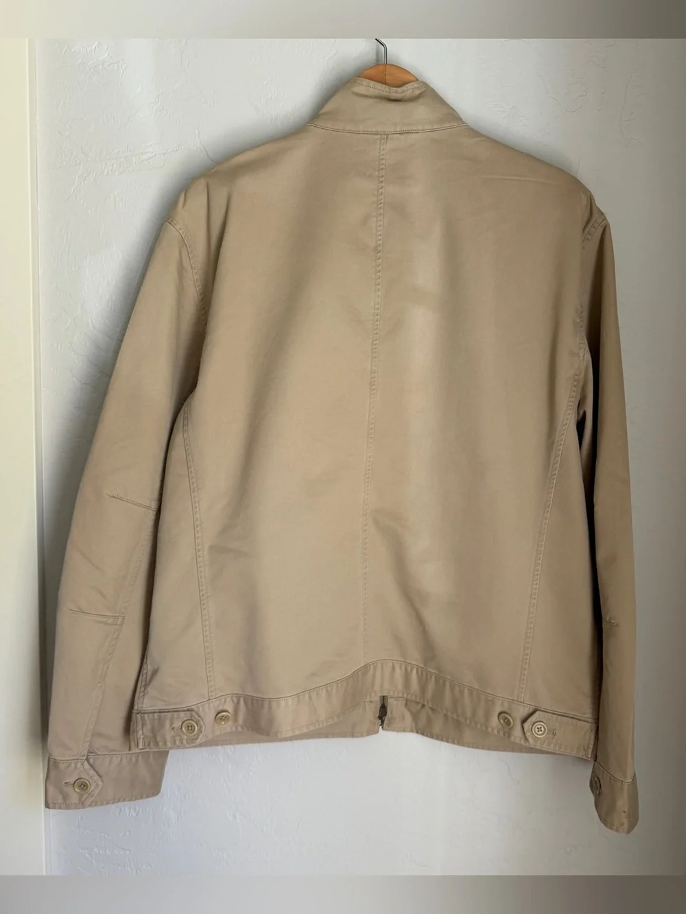 J. Crew Men's Tan Lightweight Zip Harrington Jacket in Cotton Twill Size XL